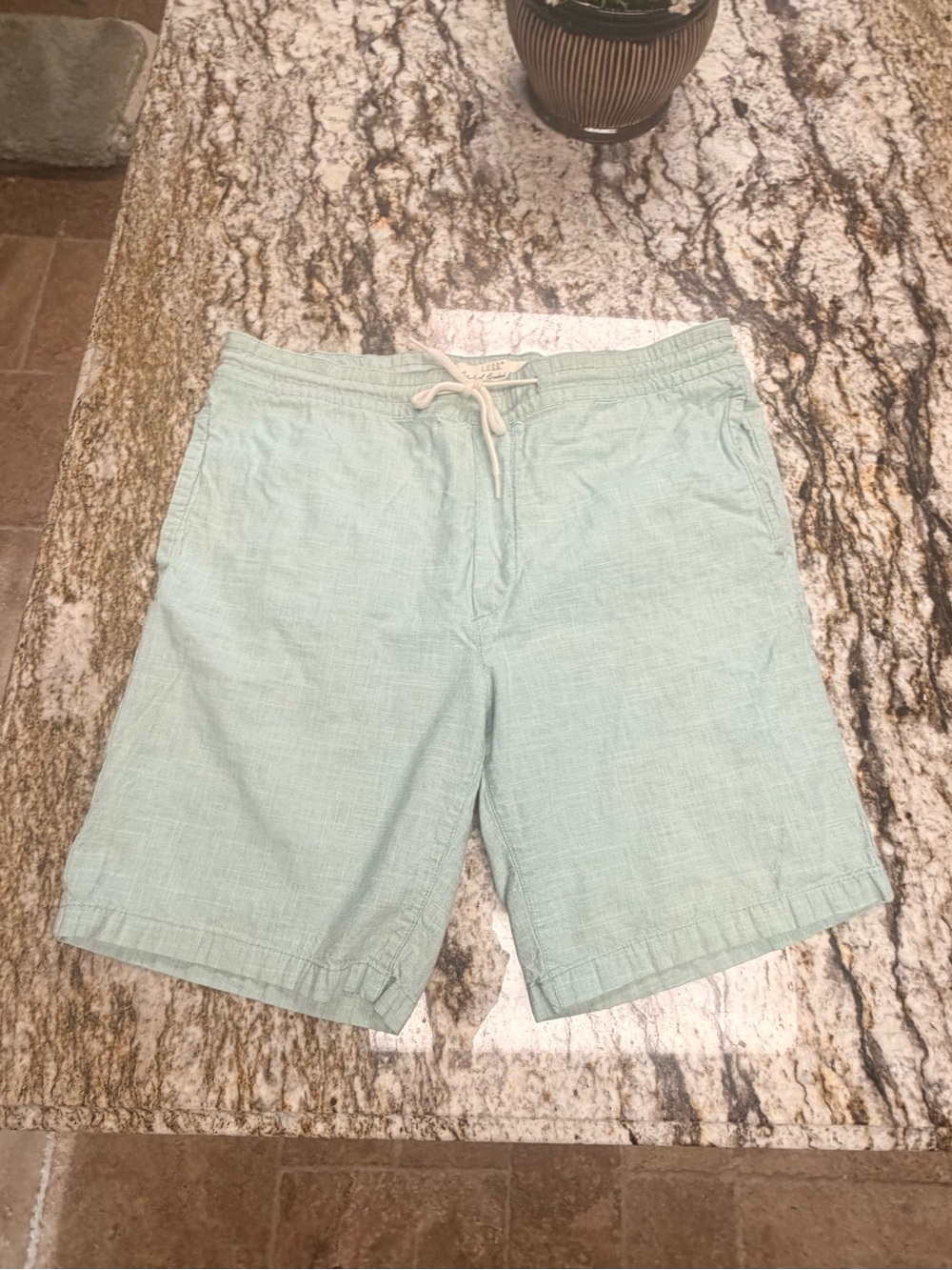 LOGG H&M men’s size medium light green 100% cotton shorts with drawstring
